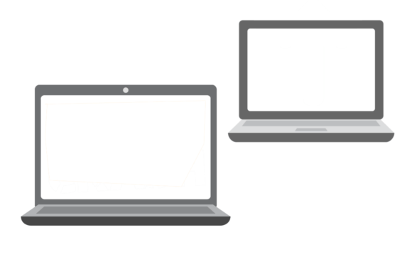 Emoji 2 Laptops with Empty Screens: A Versatile Asset for Digital Design and Print-on-Demand