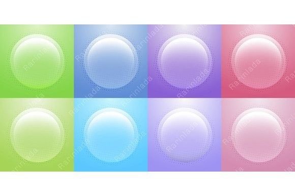Enhancing Visual Identity with a Set of Badges Circles Shiny Glass