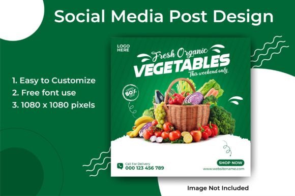 Fresh Organic Social Media Post Template