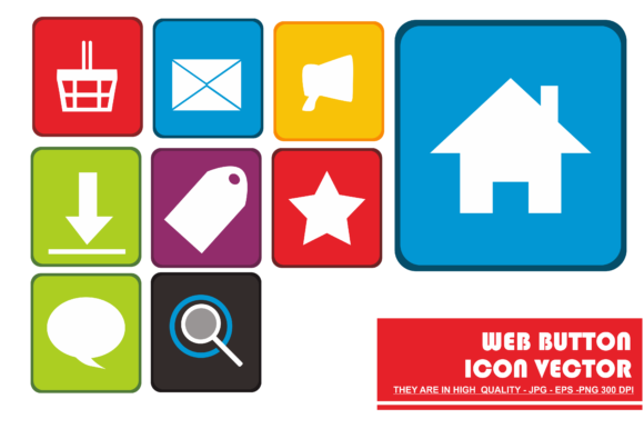 Simple Web Button Icons for Clean UI Design